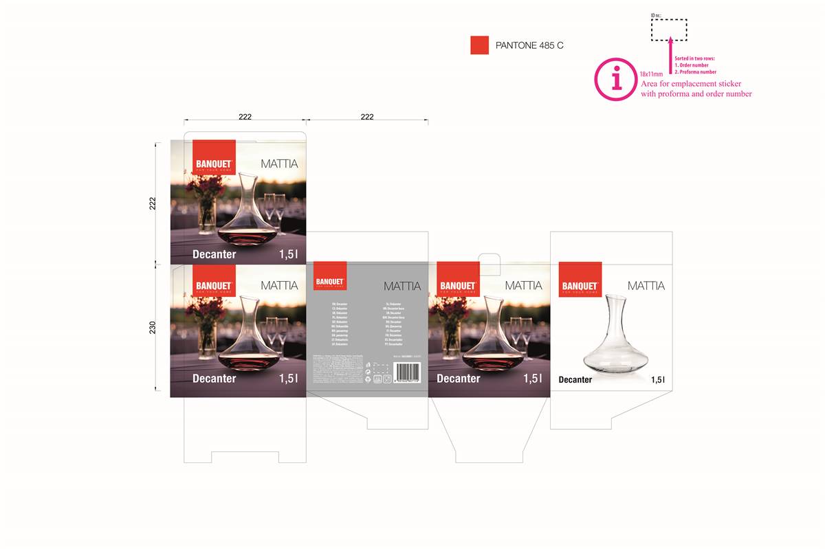Dekanter szklany 1,5l MATTIA - obrazek 3