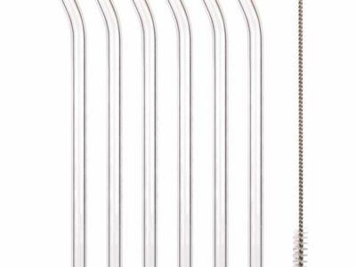 Kpl.szklanych słomek 20cm 6+1