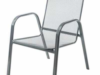 Stalowe krzesełko z oparciem