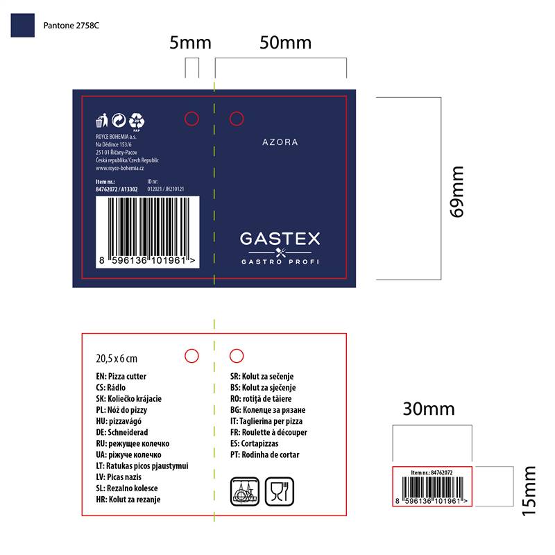Nóż do pizzy AZORA 20,5x6cm - obrazek 3